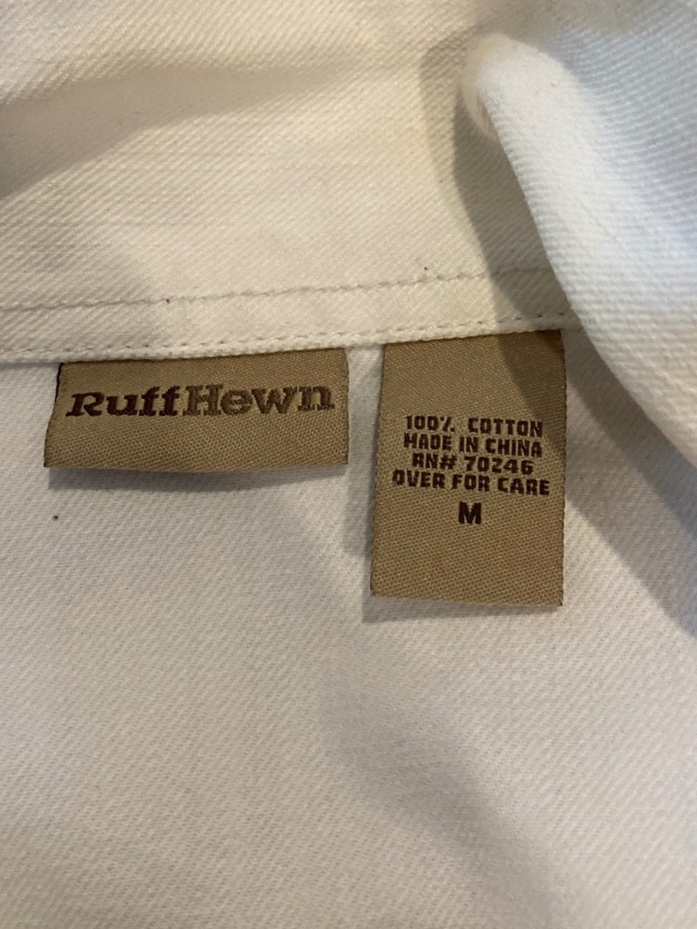 RUFF HEWN Jacket White Denim Size M - Picture 6 of 8